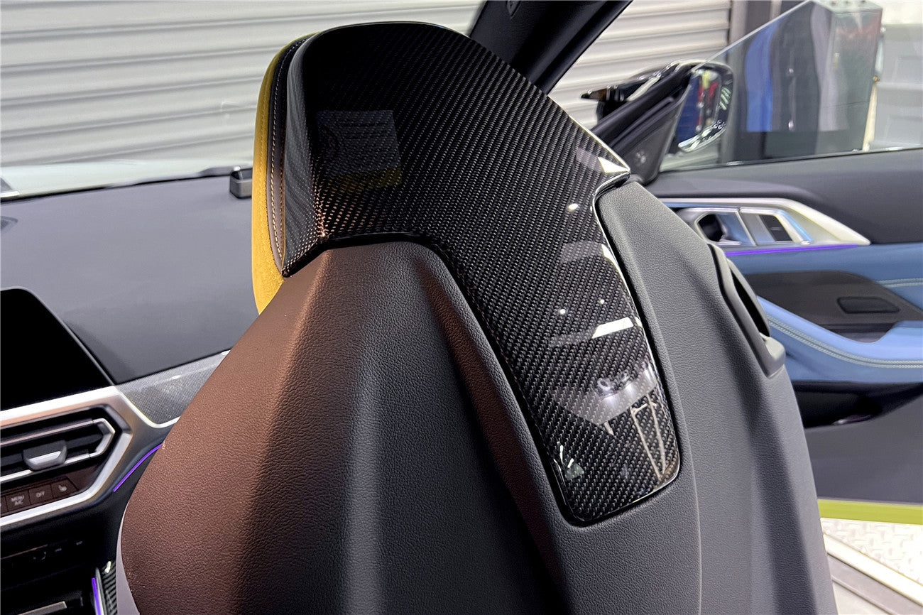 Funda de fibra de carbono para respaldo de asiento de BMW M3 G80 de DarwinPRO (2021 en adelante)