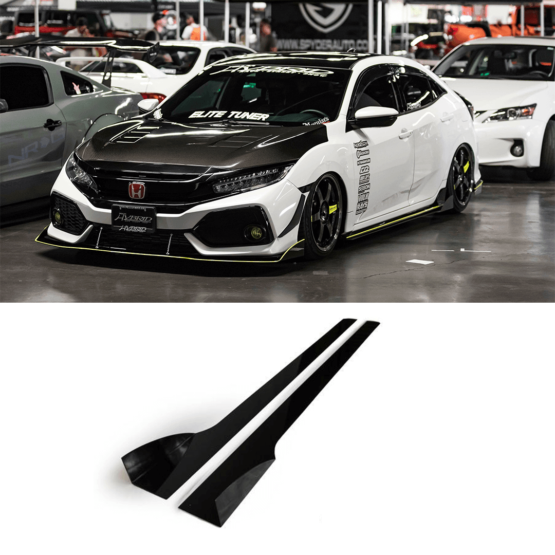 Aeroflow Dynamics 2017-2021 Honda Civic Side Skirt Extension (Civic Hatch/Sedan Type-R) V2