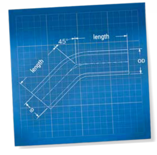 Titanium Elbow 45° Mandrel Bend - 1.2mm WT - 1.5D - Grade 2 (3005001051)