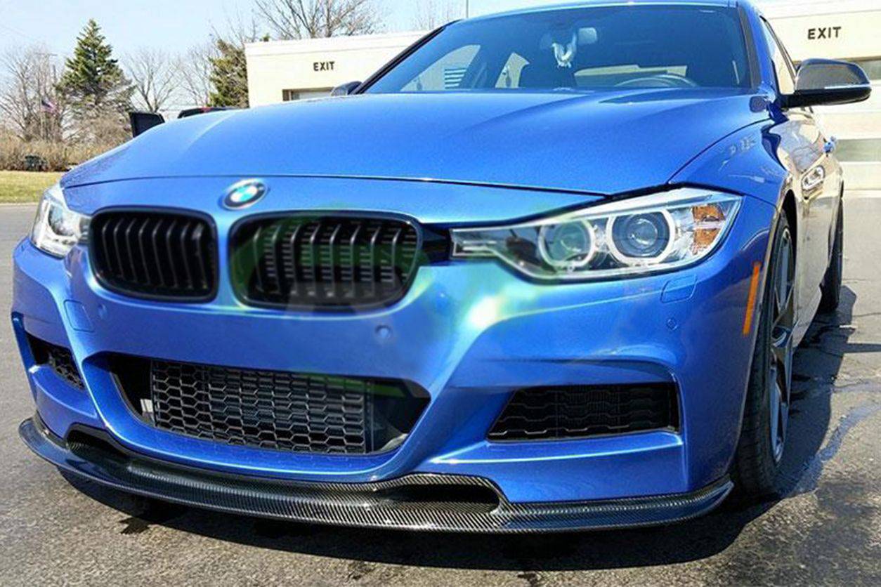 Carbonado 2013-2019 BMW 3 Series F30 F35 VA Style Carbon Fiber Front Lip(For MT Rear Bumper only)