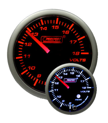 Prosport 2-1/16" Premium Amber / White Volt Gauge