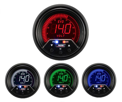 Medidor de voltios eléctrico Prosport Premium Evo de 2-3/8"