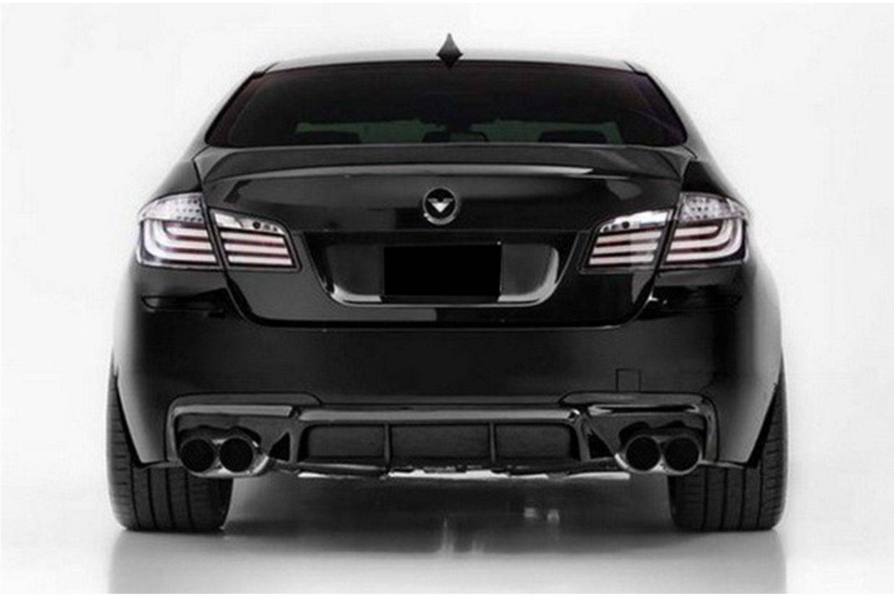 Borde trasero de fibra de carbono estilo VRS para BMW F10 Serie 5 (solo para parachoques trasero MT)