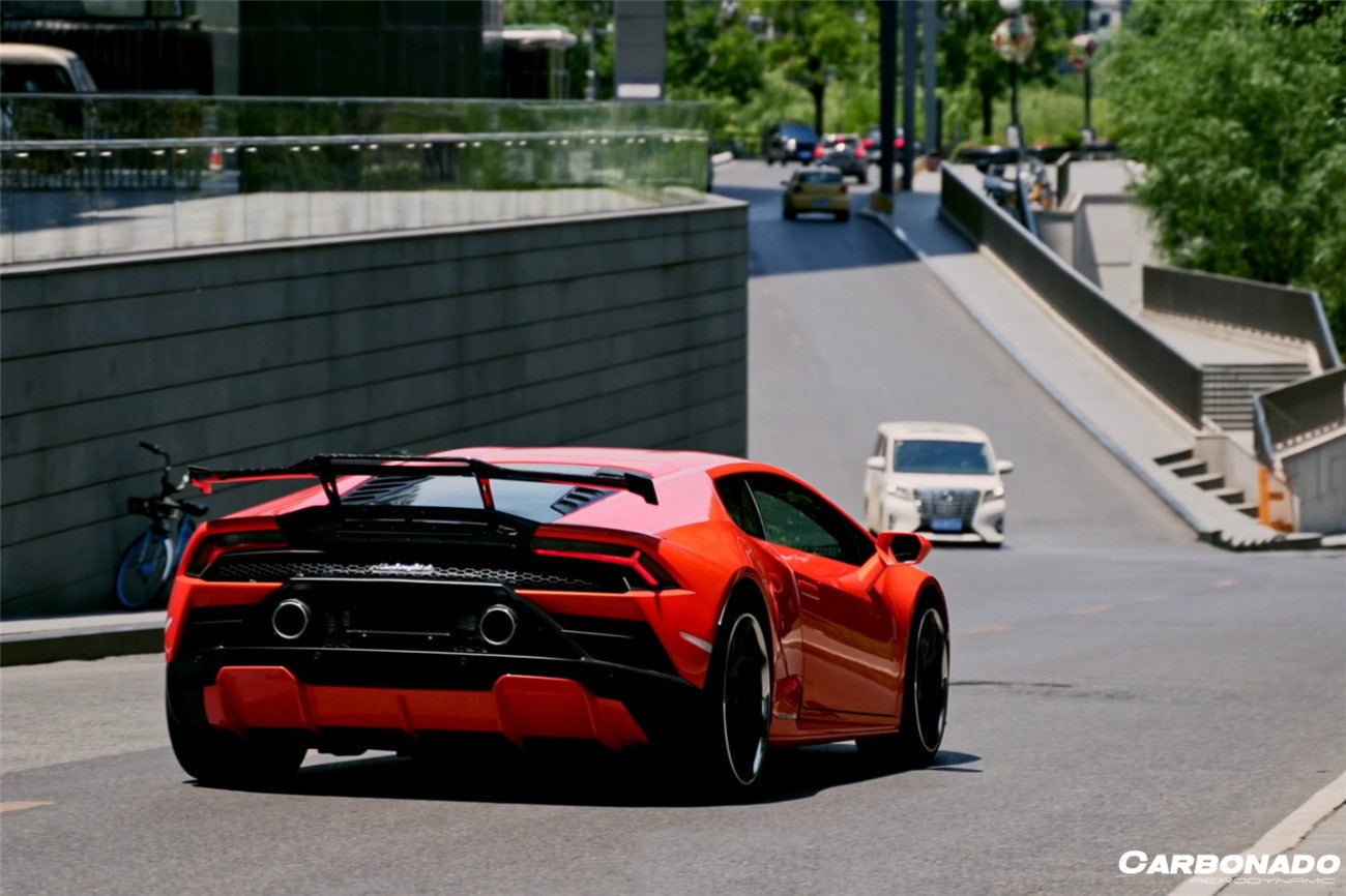 Carbonado 2015-2025 Lamborghini Huracan LP610  LP580  EVO  Tecnica OD Style Carbon Fiber Trunk Spoiler Wing with Base