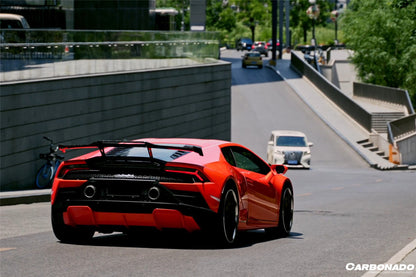 Carbonado 2015-2025 Lamborghini Huracan LP610  LP580  EVO  Tecnica OD Style Carbon Fiber Trunk Spoiler Wing with Base