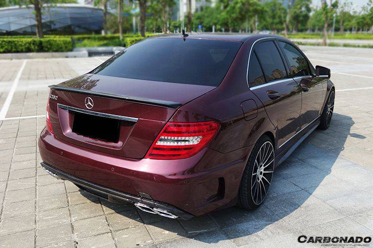Carbonado 2008-2014 Mercedes Benz W204 C Class   C63 AMG Sedan OE Style Carbon Fiber Trunk Spoiler
