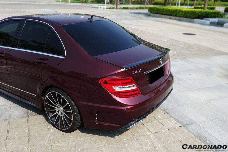 Carbonado 2008-2014 Mercedes Benz W204 C Class   C63 AMG Sedan OE Style Carbon Fiber Trunk Spoiler