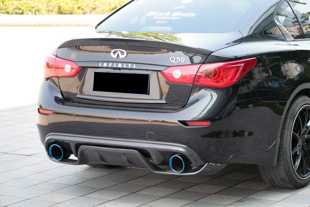 Alerón de maletero de fibra de carbono estilo DP para Infiniti Q50 Sedán 2014-2024
