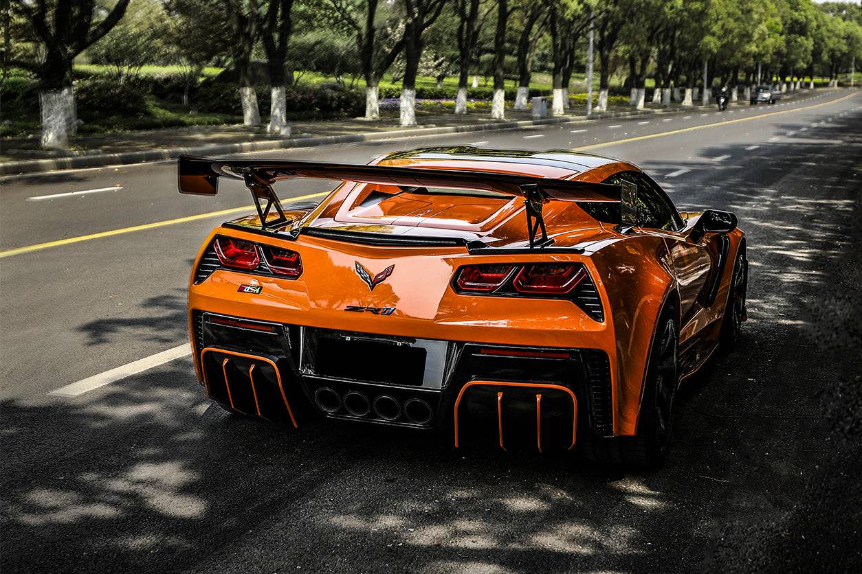 Carbonado 2013-2019 Corvette C7 Z51 Z06 Grandsport AR Style Carbon Fiber Trunk Spoiler Wing