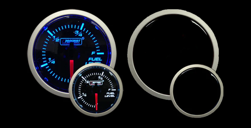 Prosport Blue / White - 2-1/16" Fuel Level Gauge