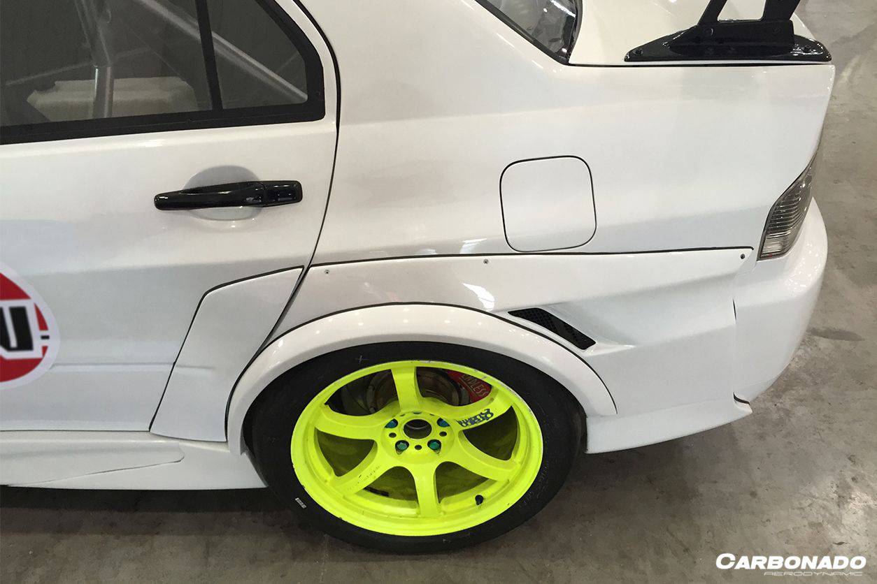 Guardabarros trasero ancho estilo Mitsubishi Evo 7 8 9 VTX Carbonado 2003-2006