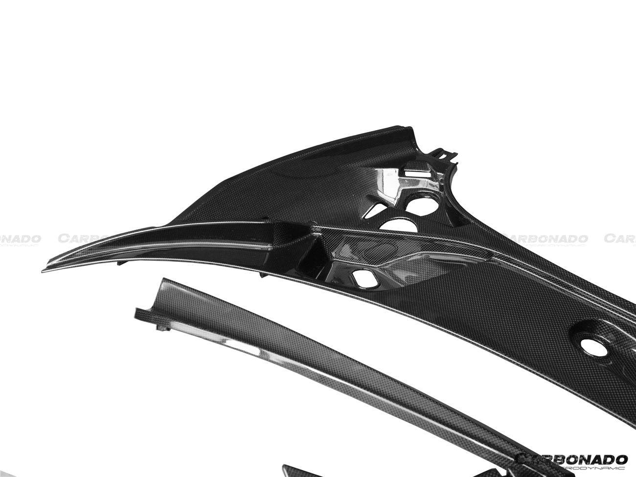 Kit de molduras para la abertura del maletero delantero de fibra de carbono seca estilo OEM de McLaren Carbonado 2015-2021 | Compatible con 540C | 570S | 570GT | 600LT