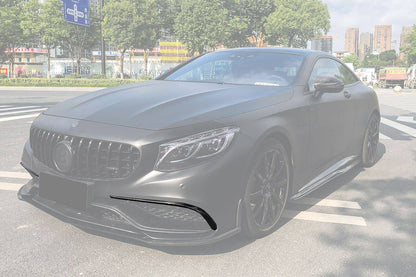 Carbonado 2014-2017 Mercedes Benz C217 S63 S65 AMG Coupe OE estilo parachoques delantero de carbono Canards