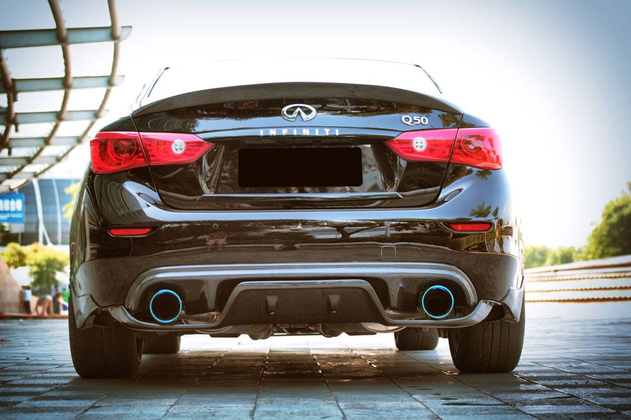 Carbonado 2014-2017 Infiniti Q50 Sedan VE Style Rear Lip and Diffuser