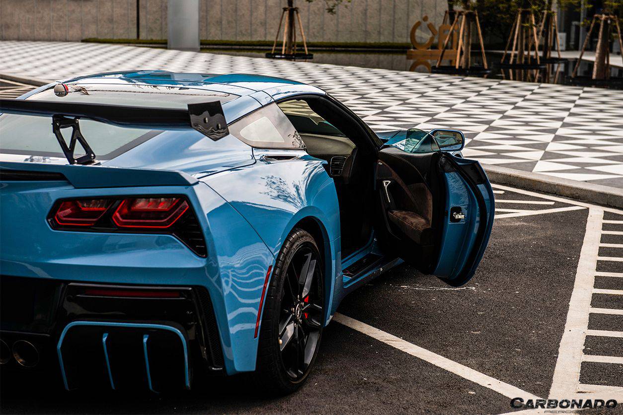 Alerón trasero estilo RK para Corvette C7 Z51 Grandsport Z06 Carbonado 2013-2019