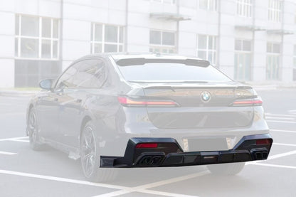 2022-2026 BMW 7 Series G70 Autoclave Carbon Fiber Rear Diffuser Lip with exhaust tips Carbonado (MSY) Fits: M Sport Package only (DRYCFG70-OD-MSY-RD)