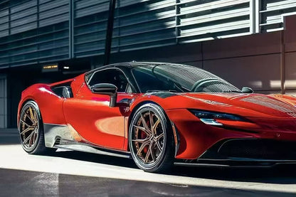 2020-UP Ferrari Autoclave Carbon Fiber Side Skirts Carbonado (RT) Fits: SF90 Stradale and Spider (1X1DRYCFSF90-MIW-RT-SS)
