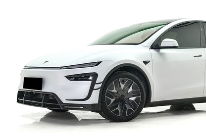 2025-UP Tesla Autoclave Carbon Fiber Front Lip With LED Light Carbonado (RW) Fits:  Model Y, Model YL (DRYCFMODELY-EU-RW-FL)