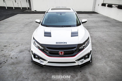 Seibon TS - Style Carbon Fiber Hood (16 - 20 Honda Civic) - Seibon