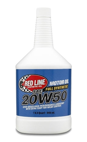 Aceite de motor sintético 20W50, 1 cuarto de galón de aceite Red Line