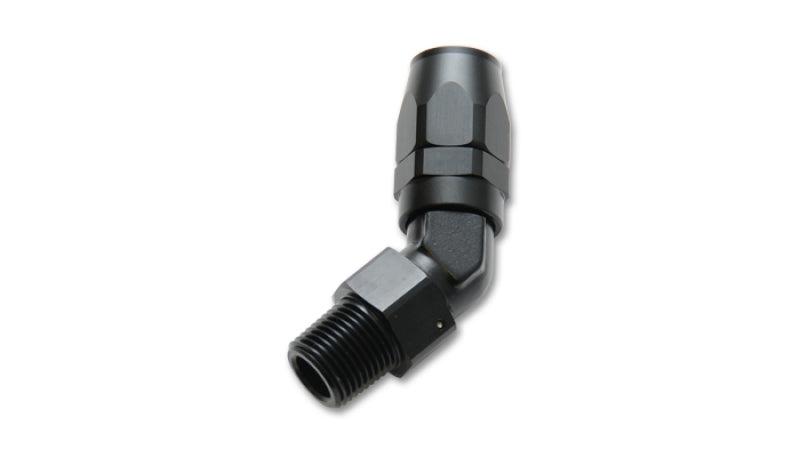 Vibrant -12AN Male NPT 45Degree Hose End Fitting - 1/2 NPT