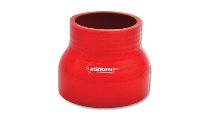 Vibrant 4 Ply Reinforced Silicone Transition Connector - 4in I.D. x 5in I.D. x 3in long (RED)