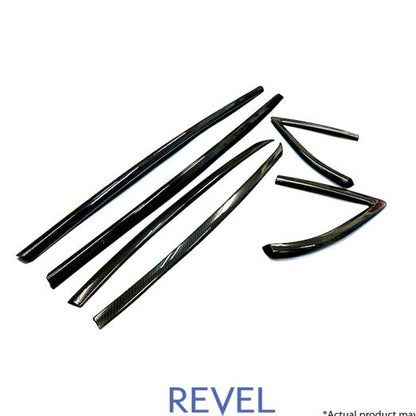 Revel GT Dry Carbon Door Window Moulding Cover - 6 Pieces (MK5 Supra) - Revel