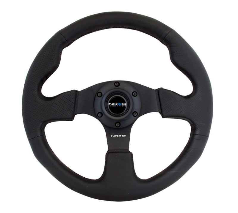 NRG 320mm Sport Leather Steering Wheel w/ Red Stitching