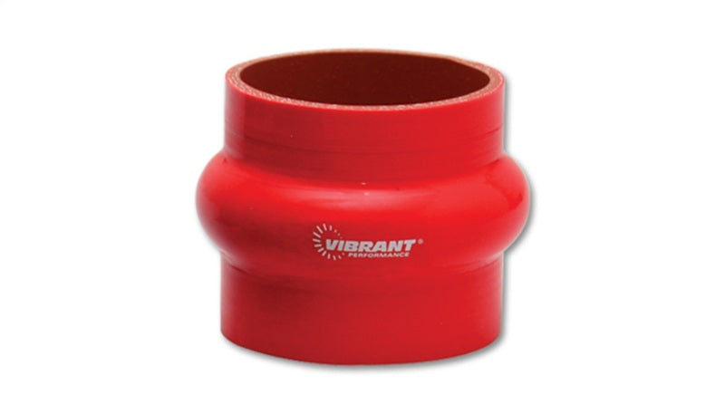 Vibrant 4 Ply Reinforced Silicone Hump Hose Connector - 2.5in I.D. x 3in long (RED)