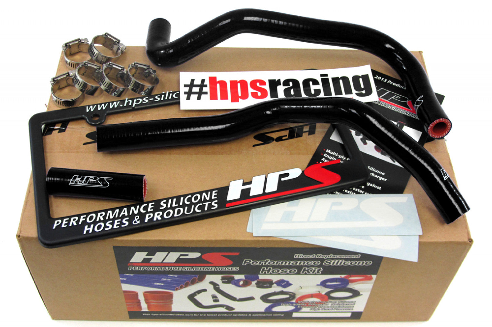 HPS Black Reinforced Silicone Heater Hose Kit for Subaru 13-16 BRZ