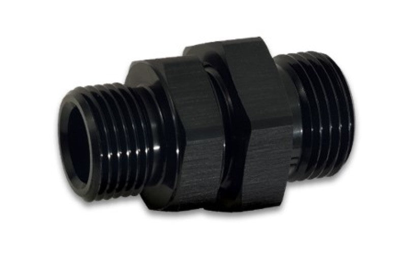 Vibrant -12AN ORB Adaptador de unión macho a macho - Negro anodizado