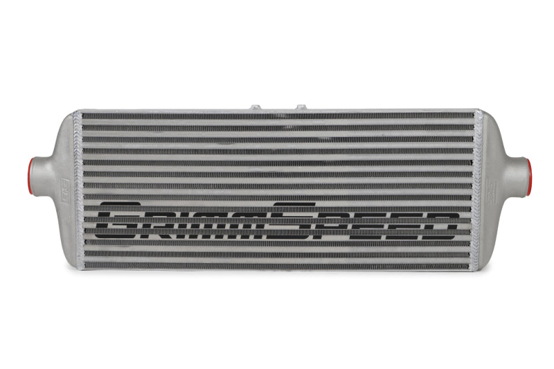 GrimmSpeed ​​2008-2014 Subaru STI Kit de intercooler de montaje frontal, núcleo crudo/tubo negro/rojo