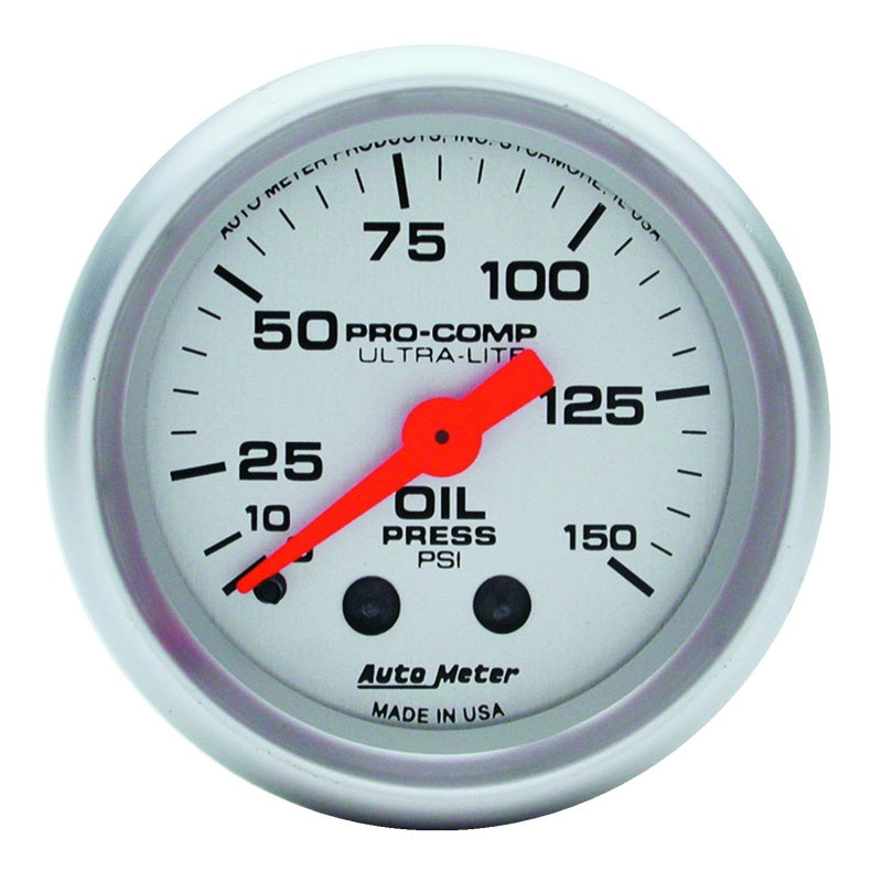 Autometer Ultra-Lite Series 2-1/16'' Oil Pressure 0-150 PSI Gauge