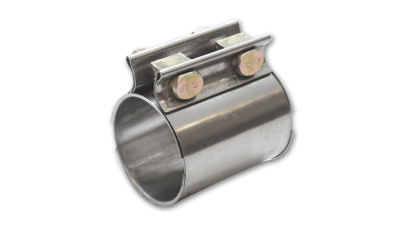 Abrazadera de unión a tope de manga de escape de acero inoxidable de alta resistencia serie TC Vibrant para tubos de 2,75 pulgadas de diámetro exterior