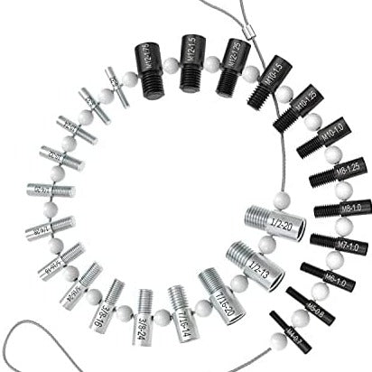 Comprobador de roscas de tuercas y pernos para hardware métrico y SAE (universal)