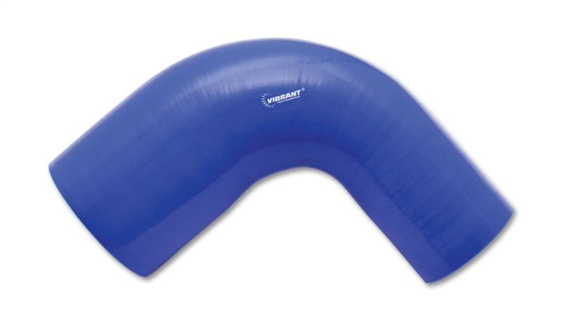 Vibrant 4 Ply Reinforced Silicone 90 degree Transition Elbow - 2.5in I.D. x 2.75in I.D. (BLUE)