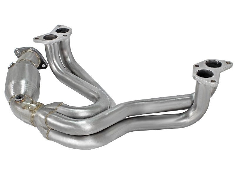 aFe Twisted Steel 304 Stainless Steel Long Tube Header w/ Cat (13-21 FRS/BRZ/86)