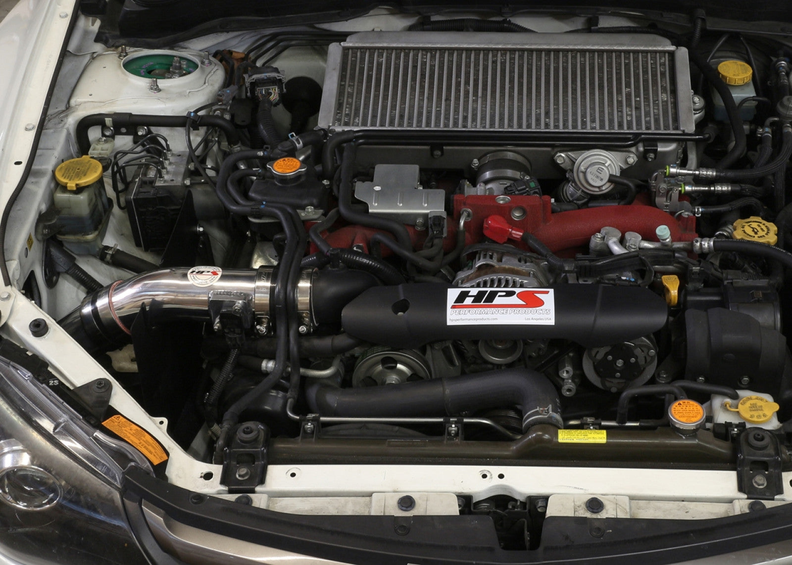 HPS Performance Polish Cold Air Intake Kit for 08-14 Subaru WRX STI 2.5L Turbo