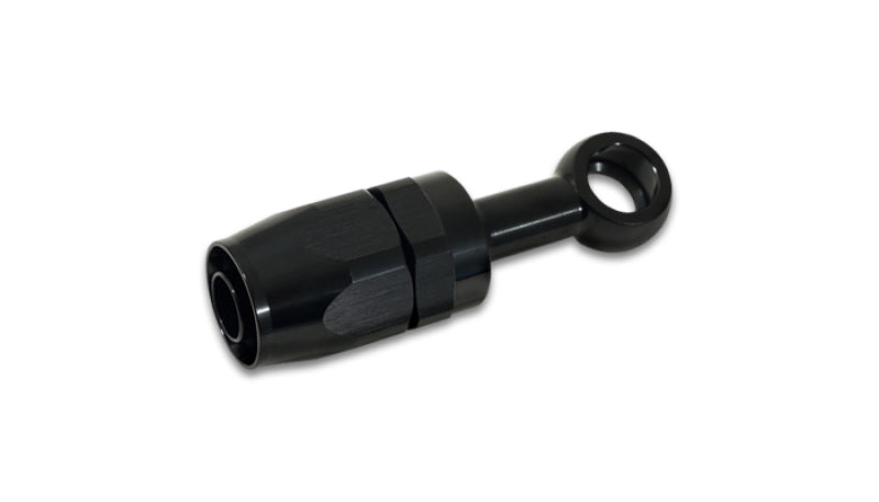 Vibrant -10AN Banjo Hose End Fitting for use with M14 or 9/16in Banjo Bolt - Aluminum Black