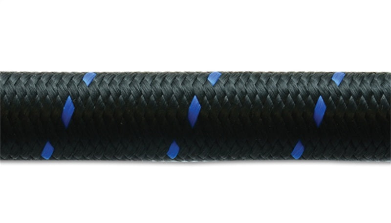 Vibrante -6 AN Manguera flexible trenzada de nailon negro/azul de dos tonos (rollo de 5 pies)