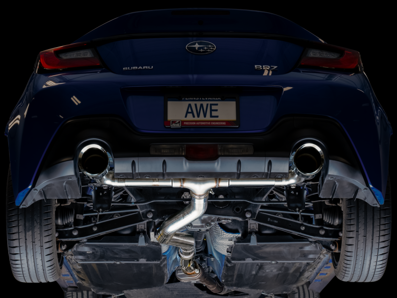 AWE Track Edition Cat-Back Exhaust - Chrome Silver Tips (BRZ/GR86/FRS/86)