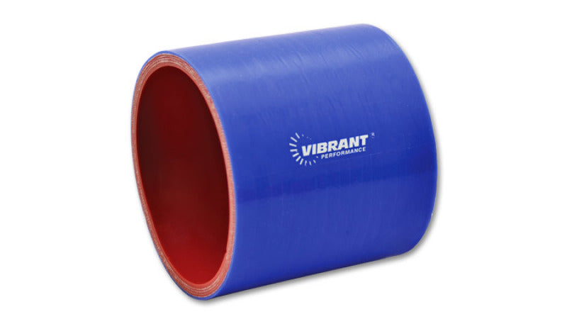 Vibrant 4 Ply Reinforced Silicone Straight Hose Coupling - 1.5in I.D. x 3in long (Blue)