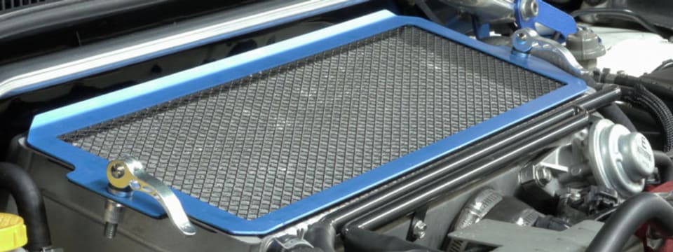 Cusco Turbo Intercooler Protection Grill Kit Blue w/Blk Mesh (04-07 Impreza WRX/STi EJ20/EJ25)