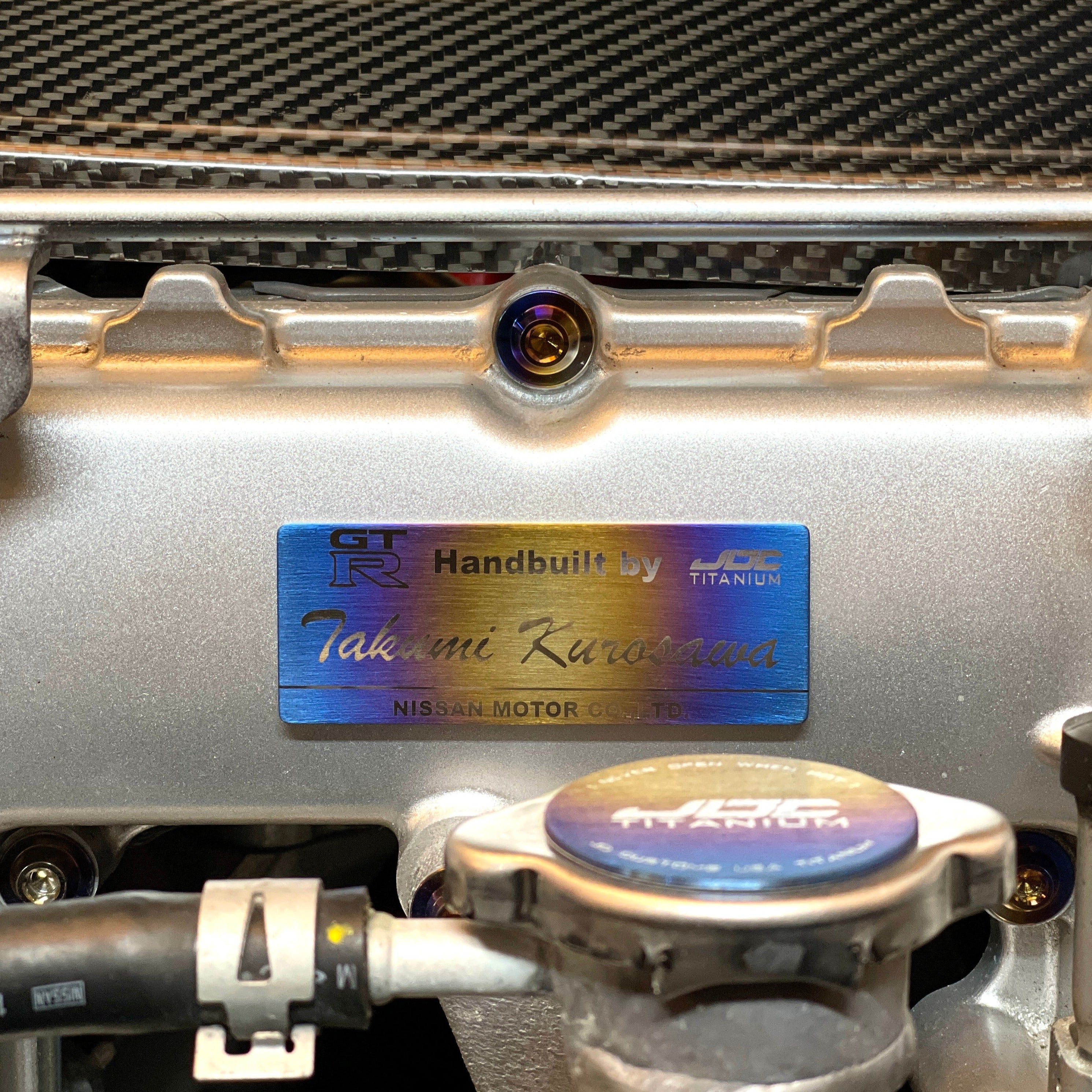 JDC Titanium "Takumi" Engine Builder Badge (R35 GT-R)