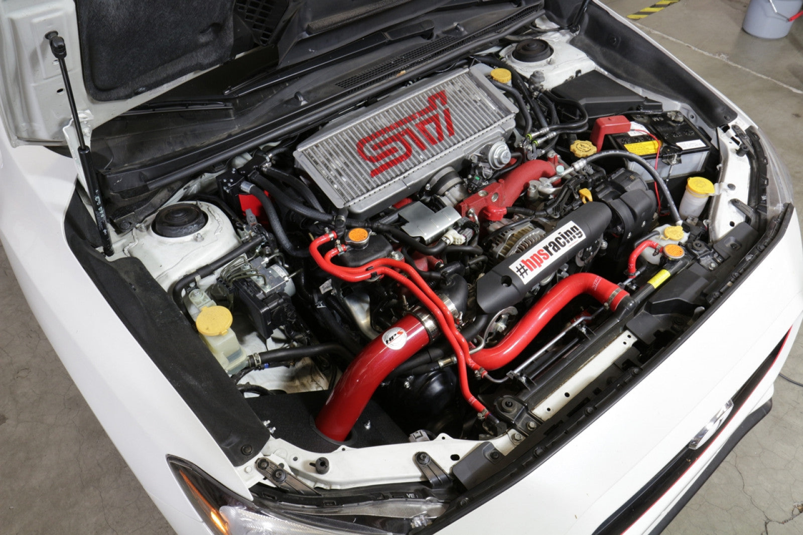 HPS Performance Entrada de aire frío rojo para Subaru Impreza WRX STI 2.5L Turbo 15-16