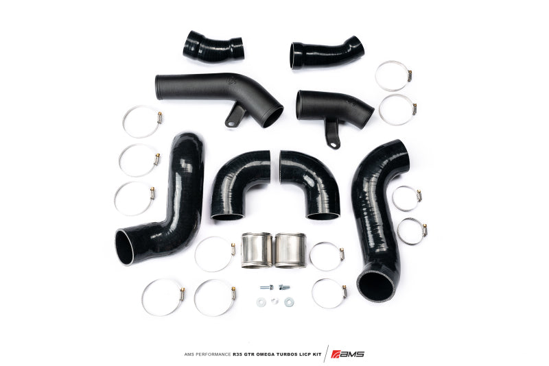 AMS Performance OMEGA Turbo Kit Tubos de intercooler inferiores de 3 pulgadas (09-21 Nissan GTR R35)