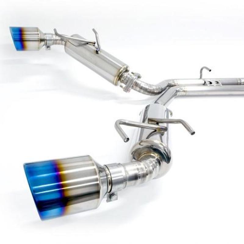 BLOX Racing Catback Exhaust System 60mm to Dual 50mm Outlet GR1 Titanium (BRZ/FRS/86)