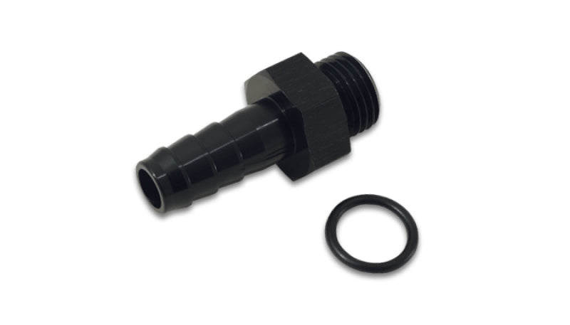 Vibrante macho de aluminio -6AN ORB a 1/8 pulg. con junta tórica - Negro anodizado