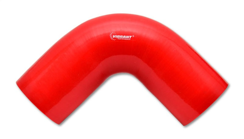 Vibrant 4 Ply Reinforced Silicone Elbow Connector - 2.75in I.D. - 90 deg. Elbow (RED)