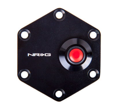 Anillo de volante hexagonal NRG con botón de bocina - Negro